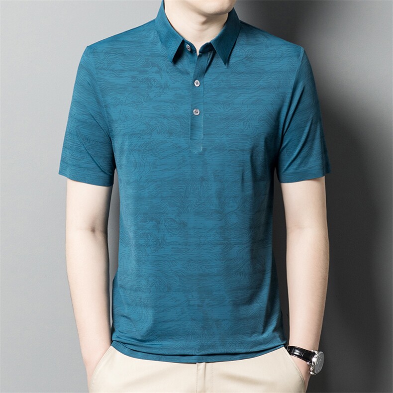 男士时尚中年短袖翻领百搭休闲上衣夏季商务宽松潮流T恤HM663-P68，男装Polo衫，星座1105-3