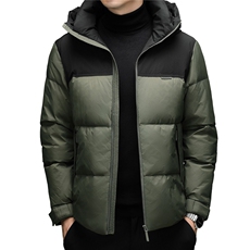 2025新款冬季男士连帽90%白鸭绒羽绒服夹克加厚休闲羽绒服外套，男装夹克，钱塘723