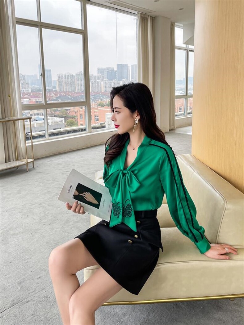 蝴蝶刺绣衬衣，其它，M&G