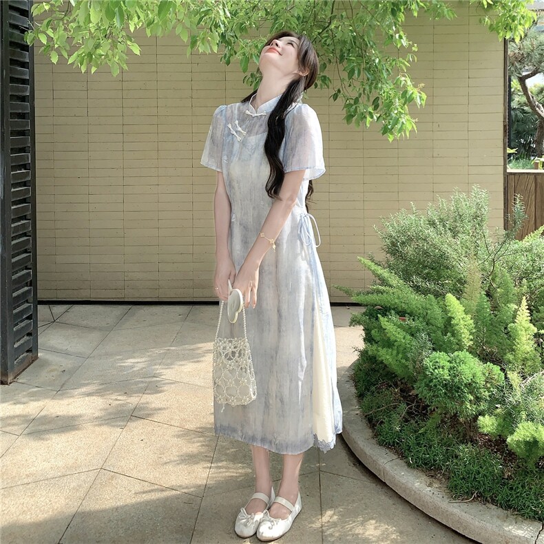 现货--蓝色风两件套套装203-8938-P155-K228,女装套装/套裙,浪娴服饰