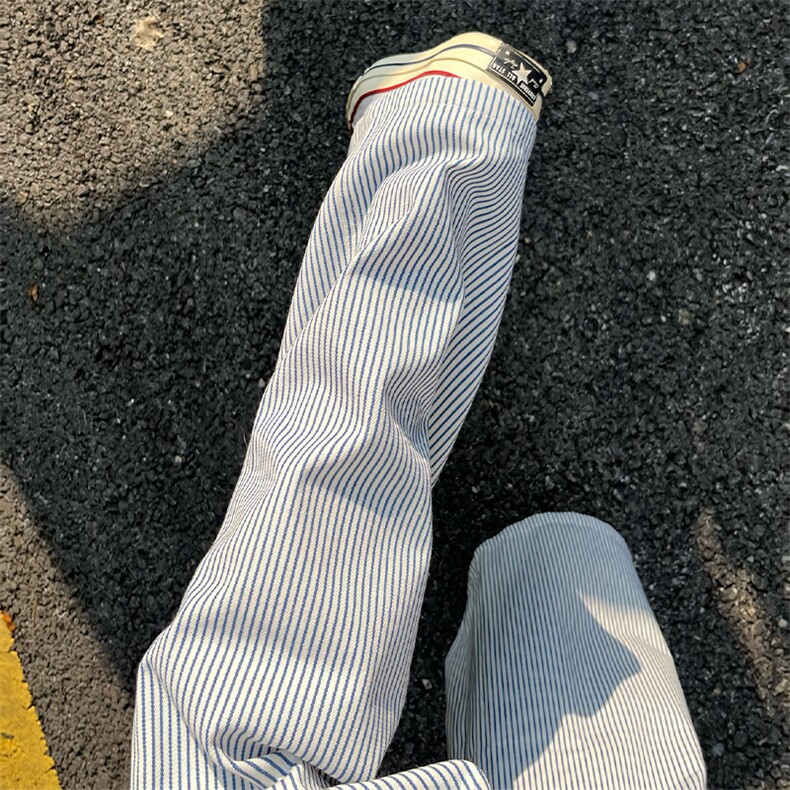 美式复古爱心刺绣休闲裤垂感阔腿裤610A-1-YK3081-P52图片