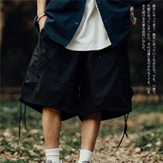 2024夏山系洗水工装多袋梭织短裤可调节束脚休闲五分裤K5155-P27，男装休闲裤，星座412-2