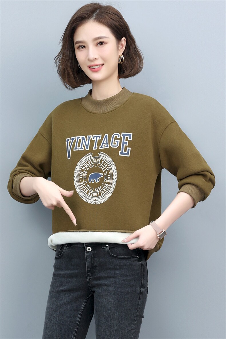 2022年秋季新款套头圆领卫衣女长袖韩版宽松显瘦上衣服女打底衫棉,女装卫衣/绒衫,简韵佳