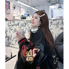 新款刺绣拼皮棒球服欧美男女青少年街头时尚夹克外套JK45，男装夹克，星座1116A（原606A-3）