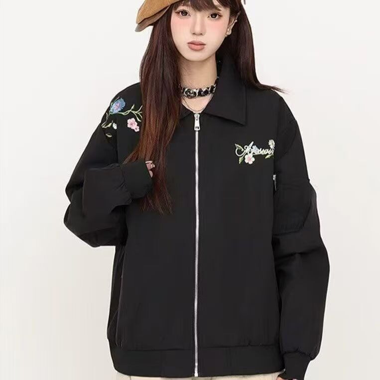 美式春秋新款2025夹克外套立领防风潮流百搭潮牌薄款棒球服男女，男装夹克，星座1210-1