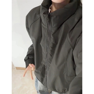现货美式高街休闲夹克冬季三防立领纯色户外工装加厚棉服外套图片