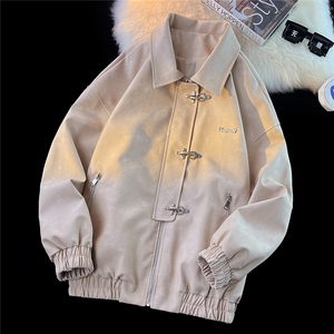 平铺港风夹克男大码M-5XL夹克男水洗雪花皮衣男JK8741P130控168图片