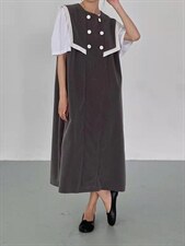 海军风背心裙，女装背心吊带，季尺