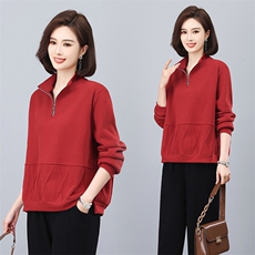 三年不下架2024年冬装新款时尚加绒加厚卫衣女休闲宽松打底衫上衣，女装卫衣/绒衫，璐依舞
