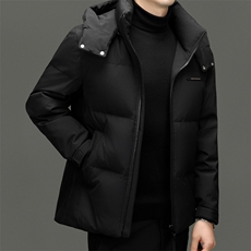 男士羽绒服男款冬季2025新款短款连帽面包服时尚百搭防寒加厚外套，男装羽绒服，电商B212（原钱塘6029）