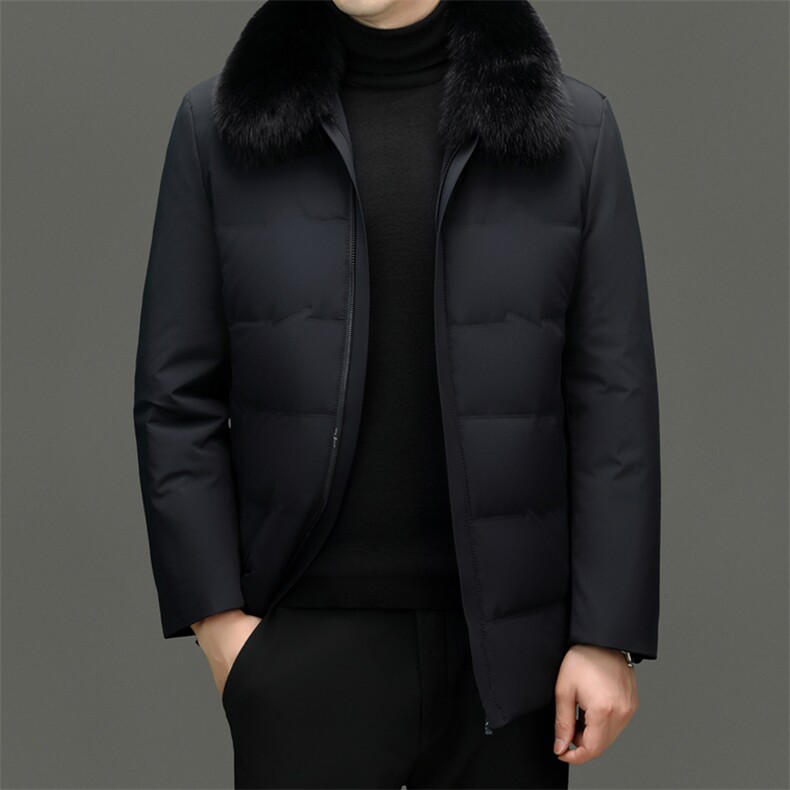 XL-YR8628新款冬季男士白鸭绒羽绒服可脱卸帽保暖外套修身大衣,男装羽绒服,电商B360