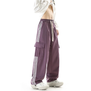 校服裤子条纹直筒宽松速干冲锋工装裤KZ10-P55图片