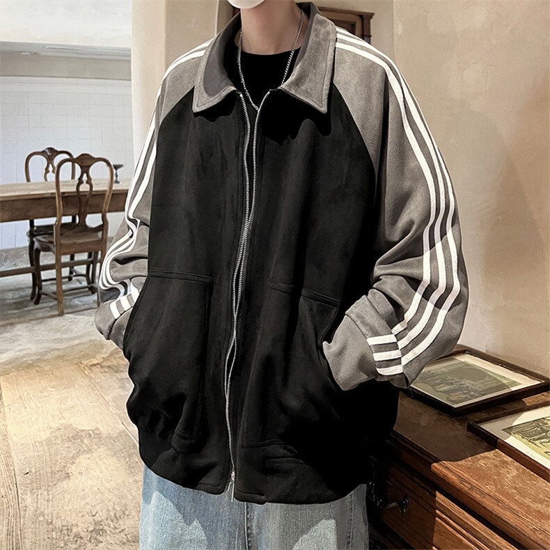 现货JK7848-特P70大码外套秋冬重磅麂皮绒高品质夹克抖音品质,男装夹克,电商A059