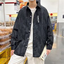 长袖衬衫春款男港风潮流C90P34图片