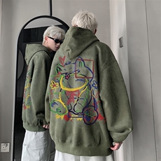 420克麂皮绒潮牌重磅连帽卫衣力推大码男XZ517A-2-JP9901-P55，男装卫衣，星座517A-2