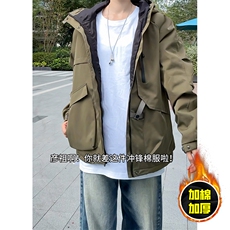 现货5W件冬季三防美式boxy解构连帽雪山冲锋衣棉衣男女棉服厚外套，男装夹克，电商A443