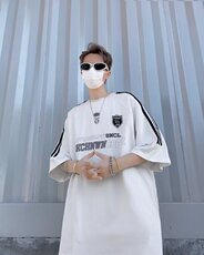 条纹小领口重磅t恤男女夏季美式街头复古短袖高街潮牌七分袖-DT36，男装T恤，星座601-2
