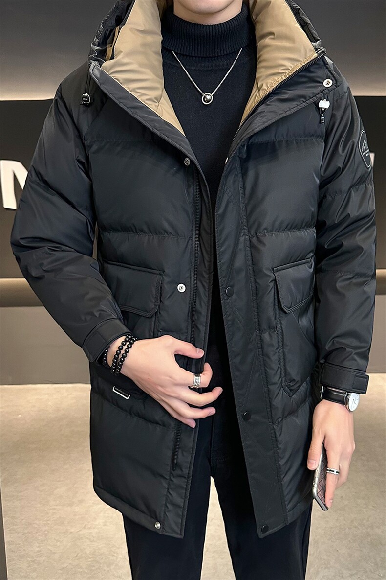 中长款羽绒服男冬季连帽加厚外套劵后338元A313-6317-P245,男装羽绒服,电商A313