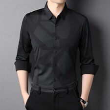 XL-TX06男式2023秋季新款长袖衬衫男韩版衬衣商务休闲免烫男装P95，男装衬衫，电商B360