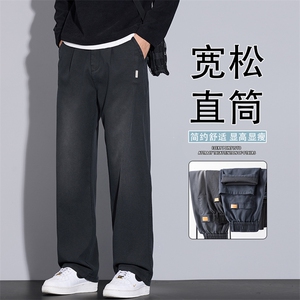 美式休闲裤男2025秋季新款潮牌百搭宽松直筒阔腿休闲裤K6660-P52图片