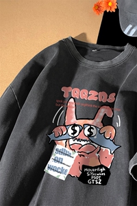 量大优 供视频  240g重磅美式炒雪花水洗做旧短袖t恤STX534-特P25图片