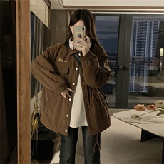 C883-P100灯芯绒外套春秋2025新款美式复古衣服工装日系夹克上衣，男装夹克，星座911-2(原星座613-2）