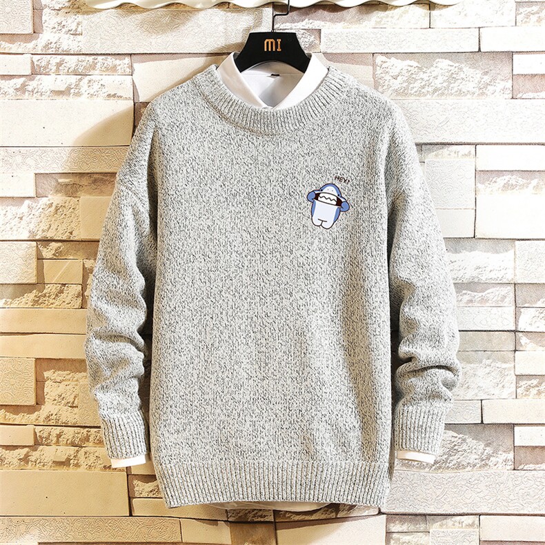 M19167-P45 加绒款-P65 加厚加绒毛衣男大码毛线衣男针织衫 砖墙图片