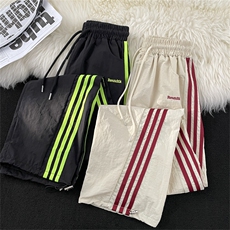 高品质秋款男款工装裤大口袋三条杠条纹抽绳阔腿长裤h49P48，男装工装外套，星座1013-1