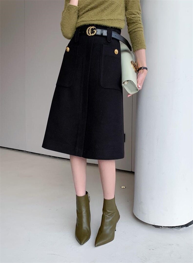 冬季新品半裙S—XXL，女装半身裙，束索