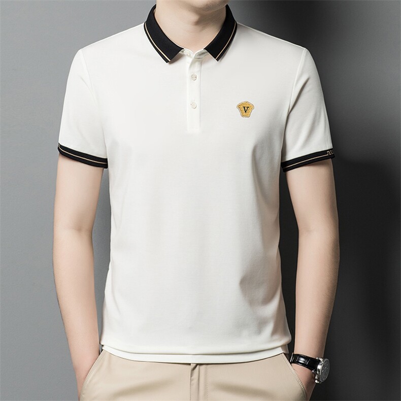 中青年男士棉质短袖T恤男翻领POLO衫夏季休闲纯色体恤衫SW551-P63,男装Polo衫,星座1105-3