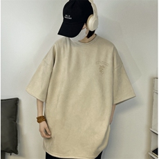 麂皮绒烧花美式复古街头潮牌t恤重磅中性XZ301B-JB4301-p28，男装T恤，星座301B