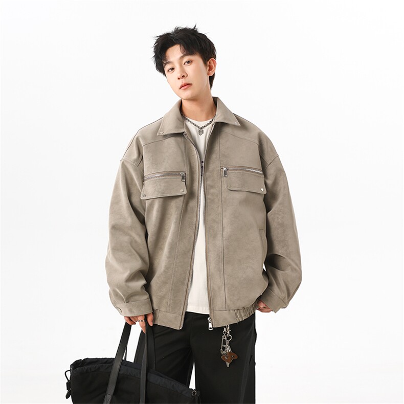 2025秋季新款美式设计感皮衣外套JK309-P95控148聚氨酯，男装皮衣，星座302A