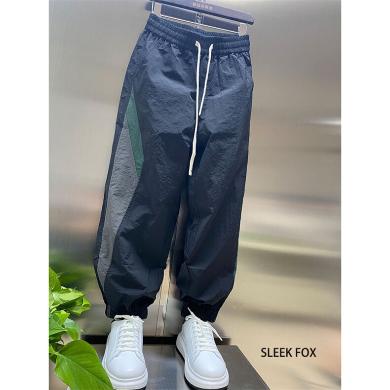 1506-1/KGT-7751/P34.5潮流条纹拼接户外束脚运动休闲裤春季男款,男装休闲裤,星座1506-1