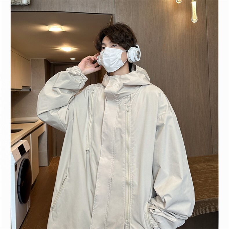 港风美式vibe潮流宽松连帽冲锋衣夹克男潮 XZ213-JK6601-P65控88图片