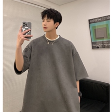 1港风模麂皮绒大码M-5XL短TDT8766P23DK8767P32套装TZ8757P55，男装休闲套装，星座226-2