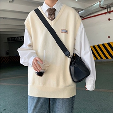 高品质日系港风潮流毛衣马甲背心春秋针织宽松休闲毛衣M183-P38，男装针织衫/毛衣，星座512-4