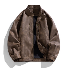 中性风痞帅男装外套美式短款潮牌工装皮衣夹克DSA157B-J193-P95，男装夹克，电商A157B