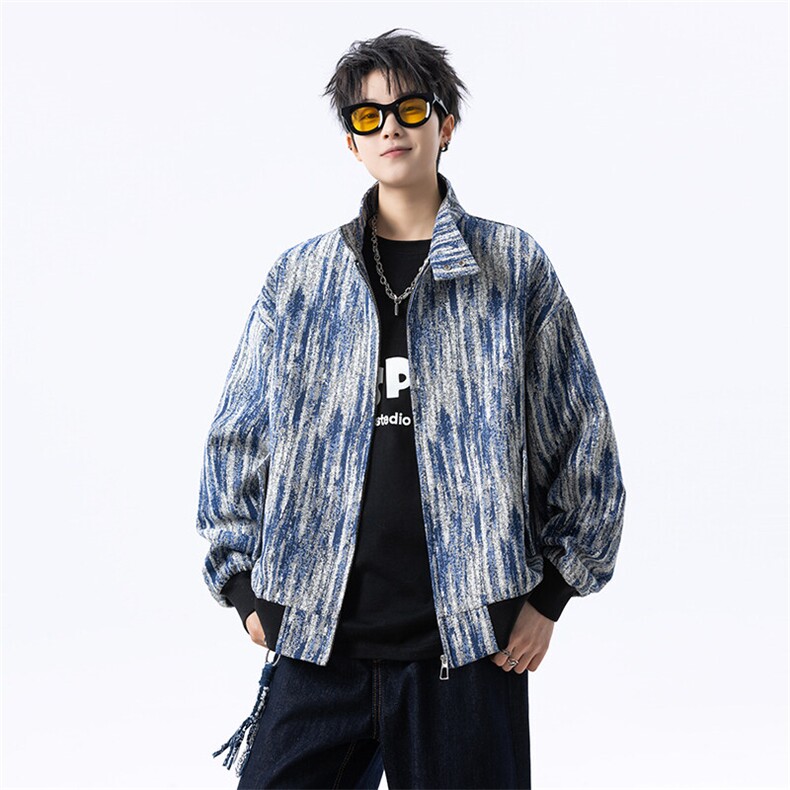 春秋扎染立领短款夹克男休闲外套美式潮牌上衣812-JK10-P88，男装夹克，星座812