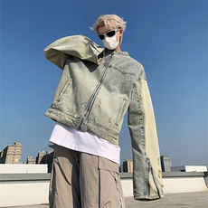Wt8621-P75美式重工扎染短款牛仔夹克，男装夹克，星座1501-1