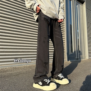 XZ616 春季新款复古破洞设计感牛仔裤休闲长裤 TY2405 P65控78图片
