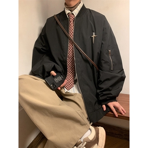 JK8103/P68秋装港风立领夹克男女外套棒球服防水大码潮工装上衣图片