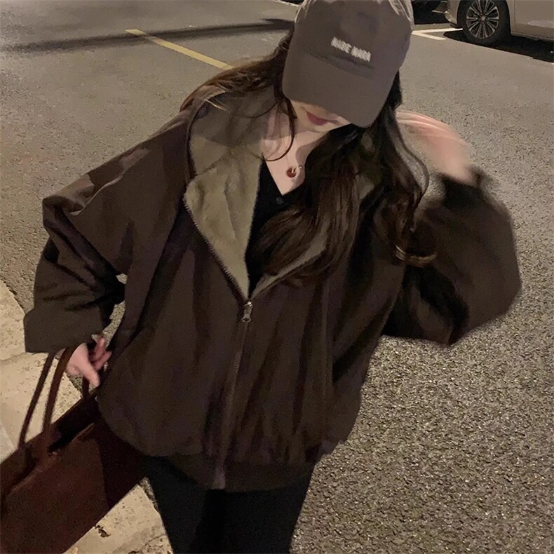 两面穿现货重磅短款座山雕棉衣男女双面穿毛毛绒棉服加厚外套，男装棉衣，电商A486