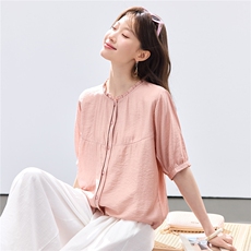 现货2026夏装休闲凉爽短袖衬衣，女装衬衫，木子恋