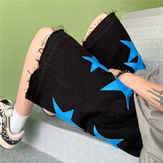 美式星星水洗牛仔五分裤男女夏季新款D3120P45，男装牛仔裤，星座1116-2