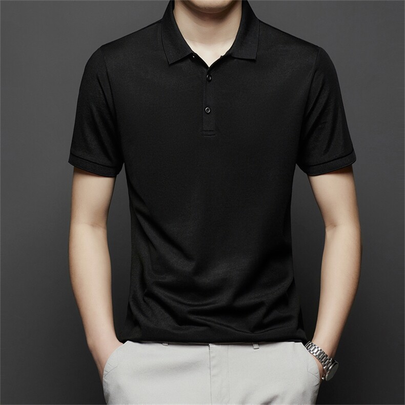 BA2619钱塘2020-2纯色精品男士商务休闲短袖翻领T恤主推P40,男装T恤,钱塘207-2