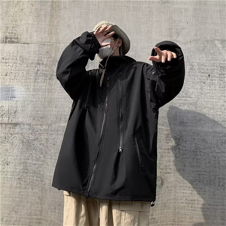 春秋外套男潮牌宽松ins高街hiphop休闲夹克韩版潮流上衣图片
