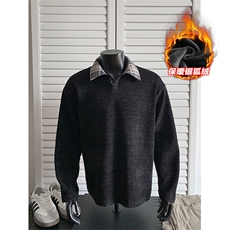 现货500g高克重雪尼尔粗花加绒银狐绒男上衣T5075J加绒-特P40控78，男装T恤，电商A001-1