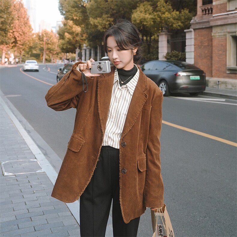 爆-款现货灯芯绒西装外套212-2389-P140K190加棉P150-K209，女装西装，浙宝285（原212）