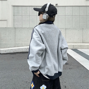 抖音得物高品质 美式高街重磅结构设计拼接织带立领卫衣外套 CM42图片
