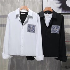 男春季衬衫港风日系纯棉长袖衬衫C9944P32，男装衬衫，星座1116-2